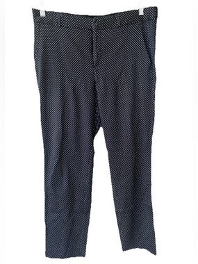 Banana Republic Ryan Polka Dot Cropped Trousers 10 Black White